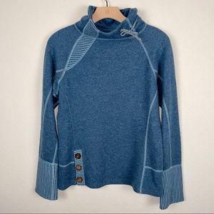 Prana Lucia Breathe Wool Blend Mock Neck Pullover Sweater